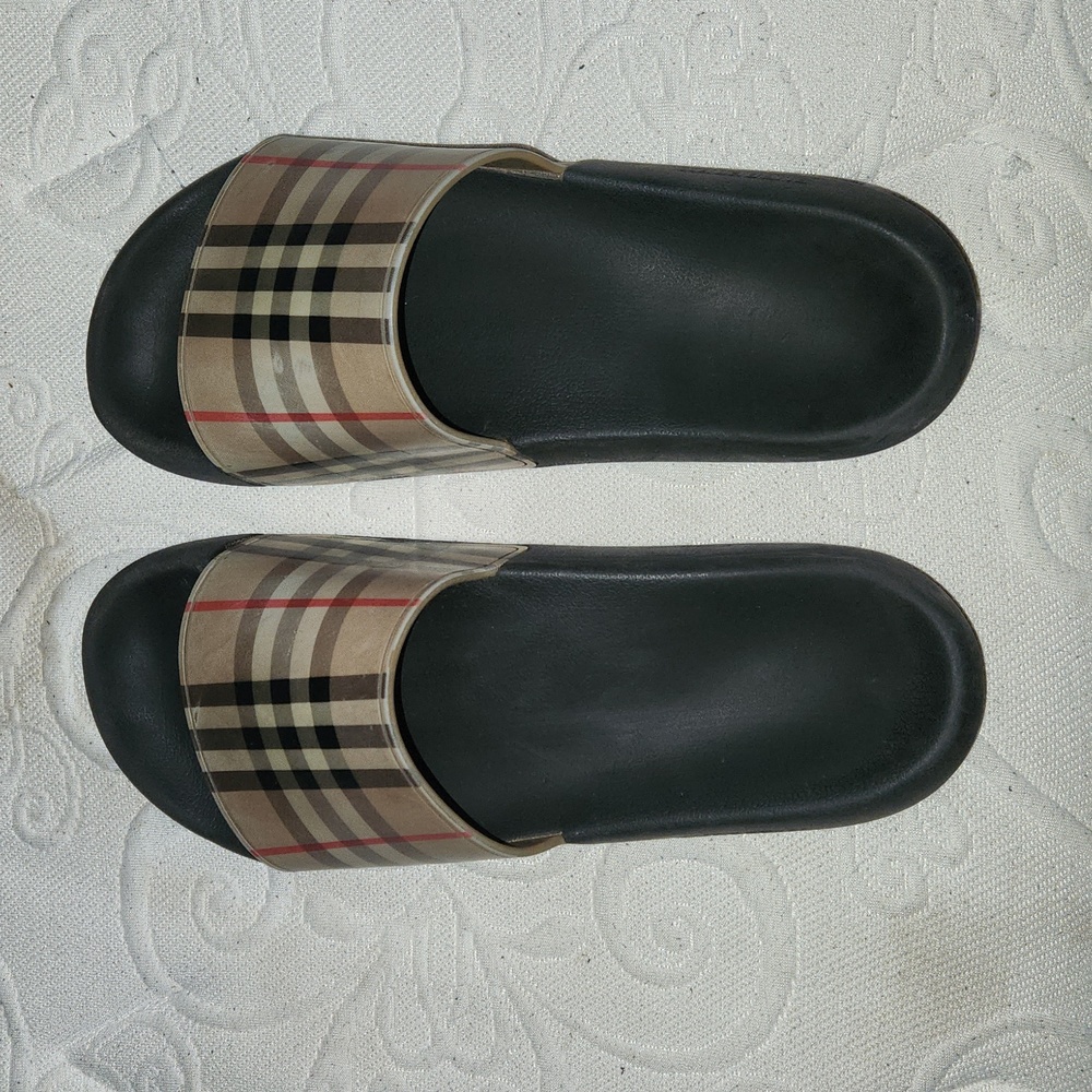 Mens Burberry Vintage Checked Slides - Picture 3 of 4